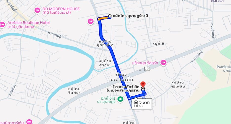 出售 2 卧室 独立屋 在 Mueang Surat Thani, 素叻