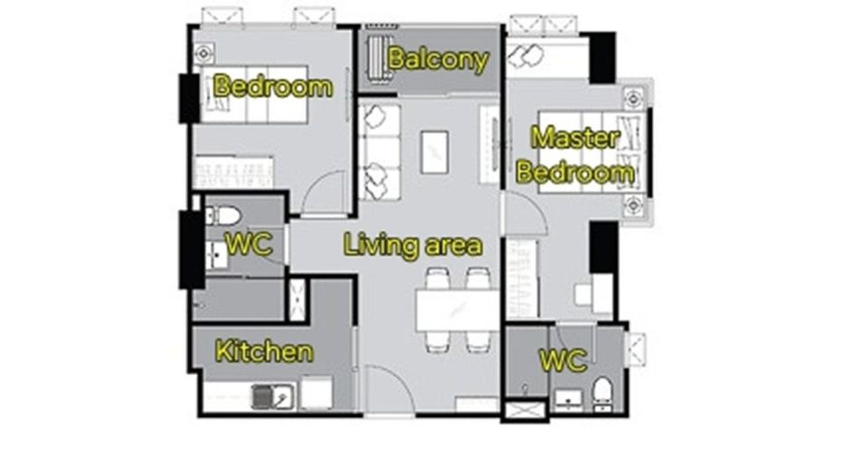 Condo en venta de 2 habitaciones en Bang Kapi, Bangkok
