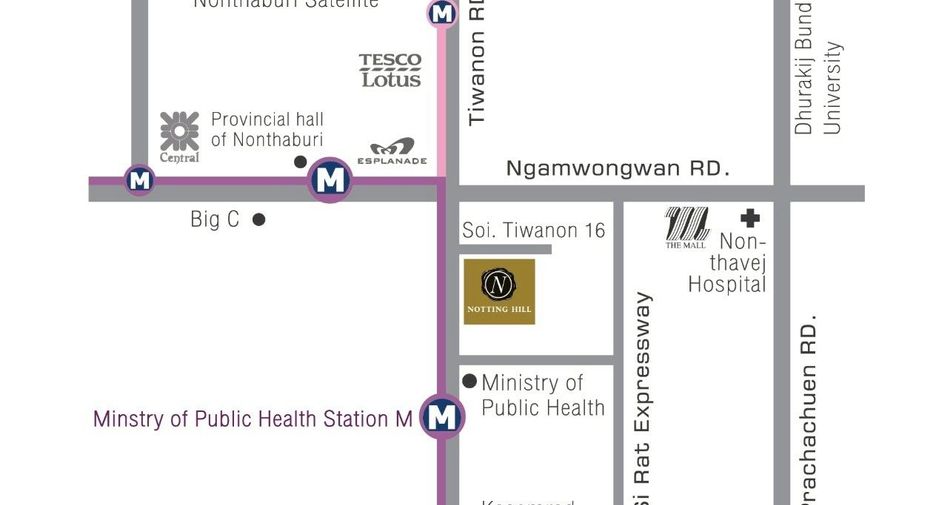 Продажа 1 кровать кондо в Mueang Nonthaburi, Нонтабури