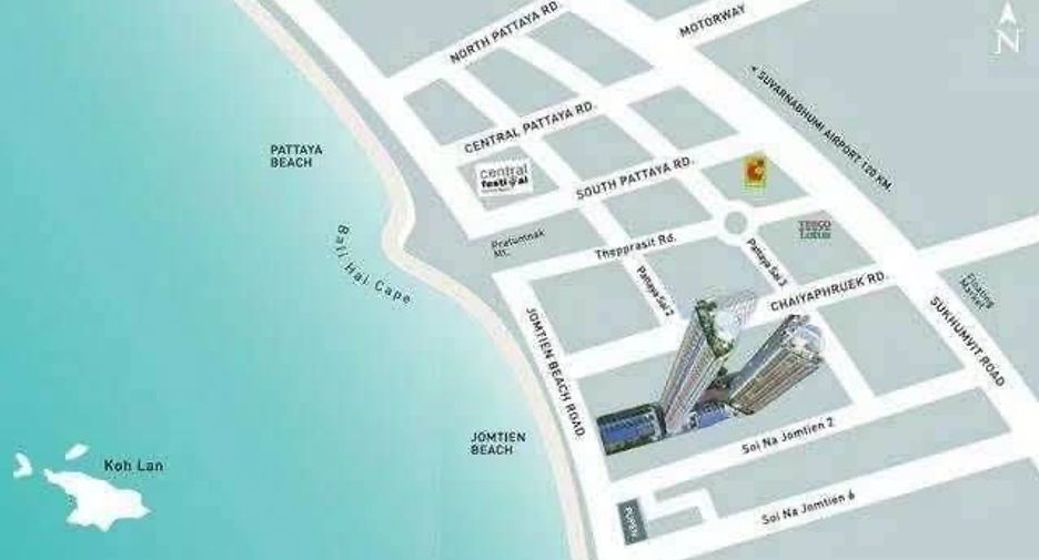 出租 2 卧室 公寓 在 Bang Lamung, Chon Buri