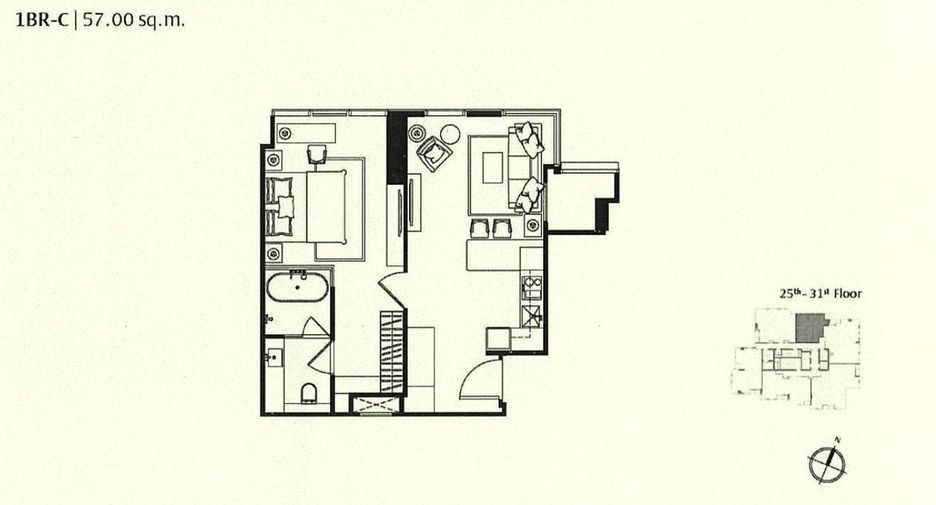 Wohnung zum Kauf mit 1 Zimmer in Khlong Toei, Bangkok