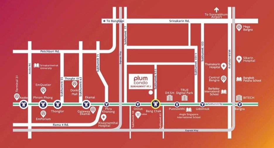 For rent 1 bed condo in Phra Khanong, Bangkok