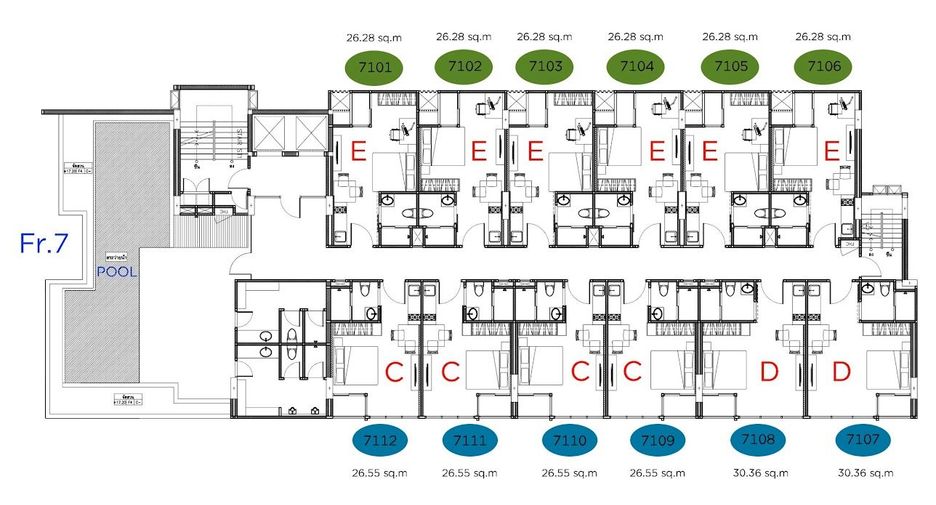 À vendre 84 chambres hôtel à Bang Lamung, Chonburi