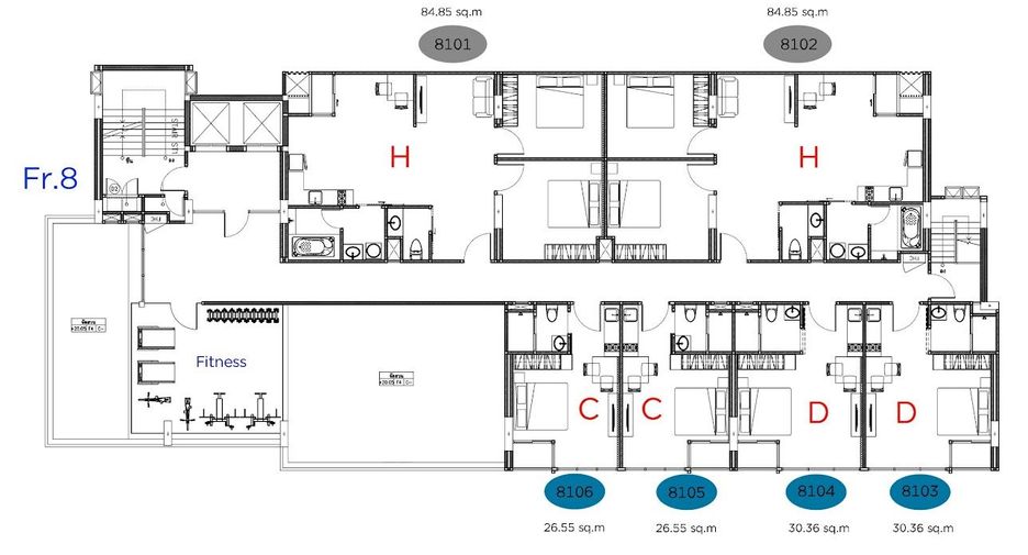 À vendre 84 chambres hôtel à Bang Lamung, Chonburi