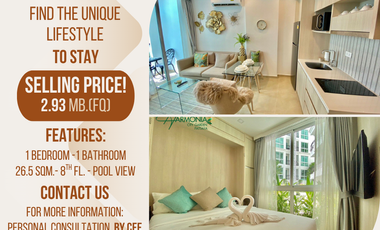 For sale 1 bed condo in Bang Lamung, Chonburi
