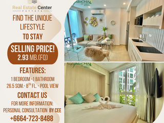For sale 1 bed condo in Bang Lamung, Chonburi