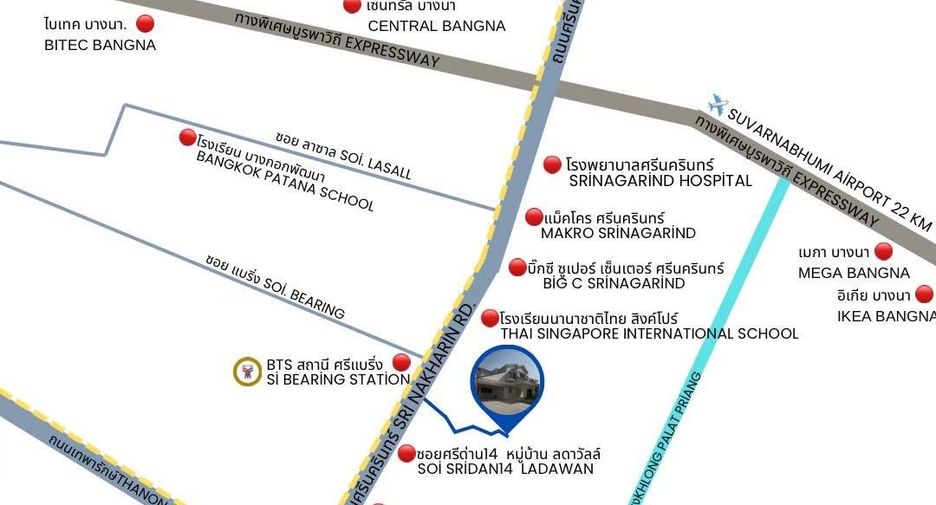 For rent 4 bedrooms house in Mueang Samut Prakan, Samut Prakan