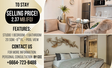 For sale 1 bed condo in Bang Lamung, Chonburi
