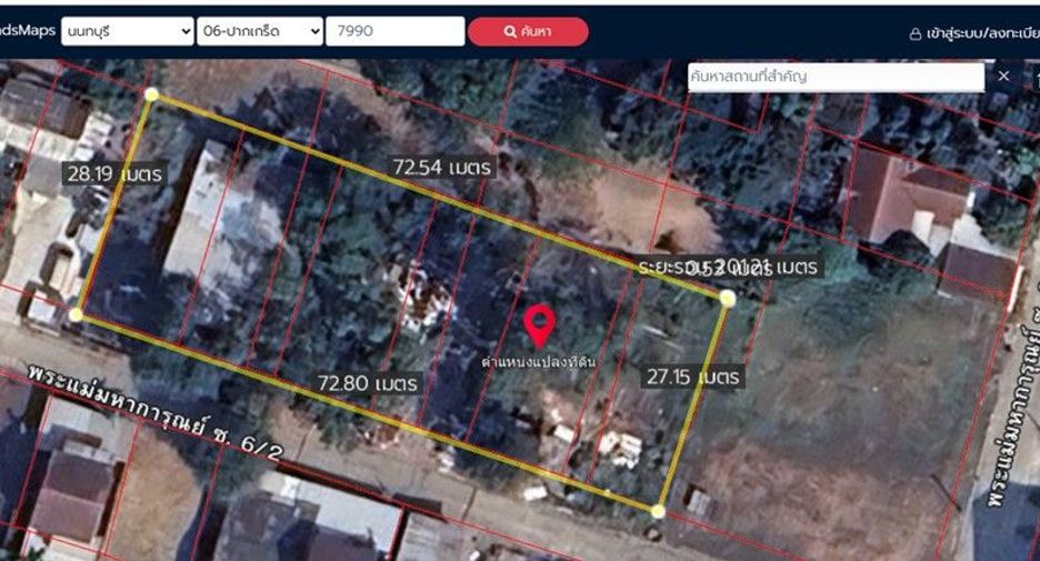 Terreno en venta en Pak Kret, Nonthaburi