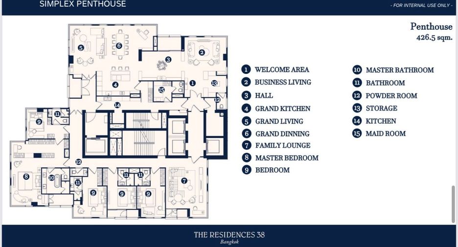 À vendre 5 chambres condo à Khlong Toei, Bangkok