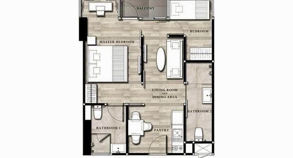 For sale 2 bedrooms condo in Mueang Chon Buri, Chonburi