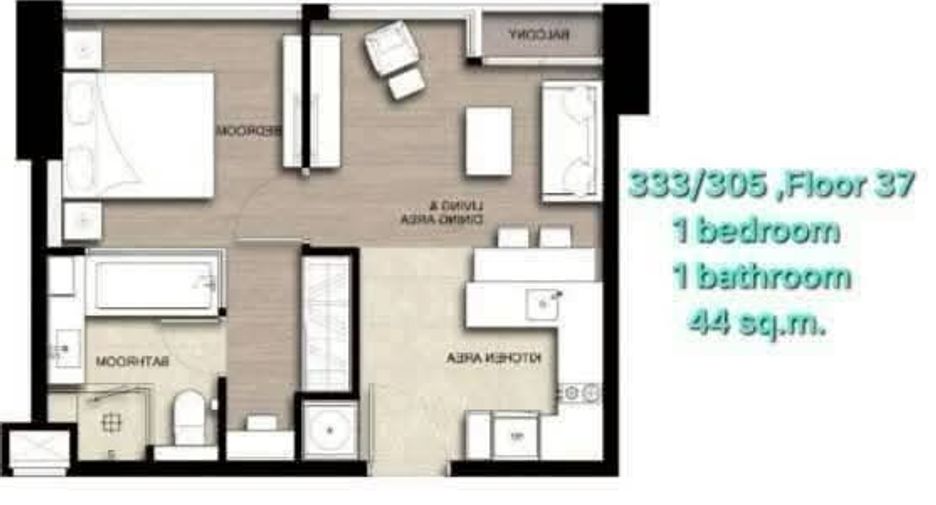 For rent and for sale 1 bed condo in Watthana, Bangkok