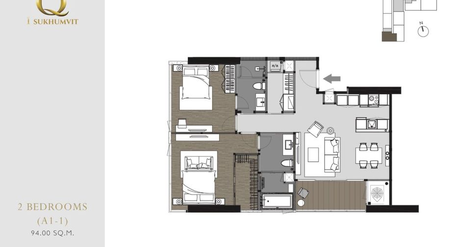 For sale 2 bedrooms condo in Khlong Toei, Bangkok