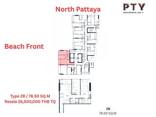 Condo en venta de 2 habitaciones en Bang Lamung, Chonburi