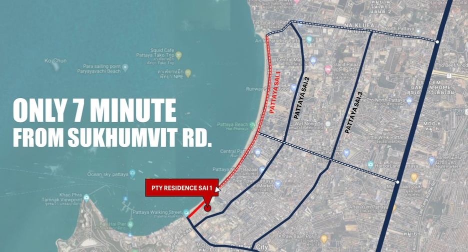 Wohnung zum Kauf mit 2 Zimmer in Bang Lamung, Chonburi
