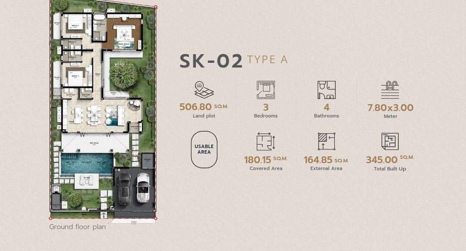 Villa en venta de 3 habitaciones en Thalang, Phuket