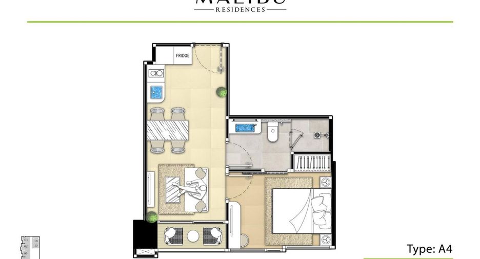 For sale 1 bed condo in Bang Lamung, Chonburi