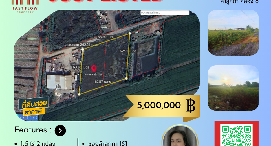 For rent そして for sale land in Lam Luk Ka, Pathum Thani