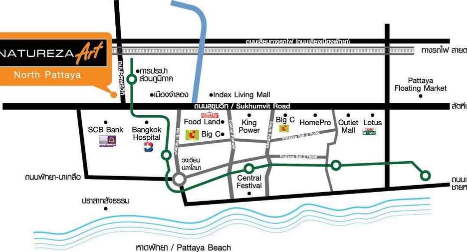 出租 2 卧室 公寓 在 Bang Lamung, Chon Buri