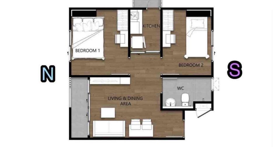 For sale 2 bedrooms condo in Huai Khwang, Bangkok