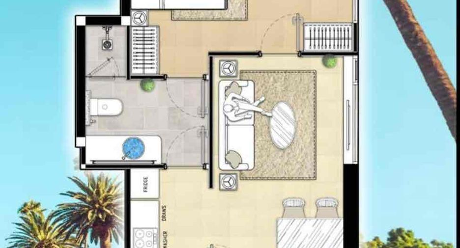Wohnung zur Miete und zum Kauf mit 1 Zimmer in Bang Lamung, Chonburi