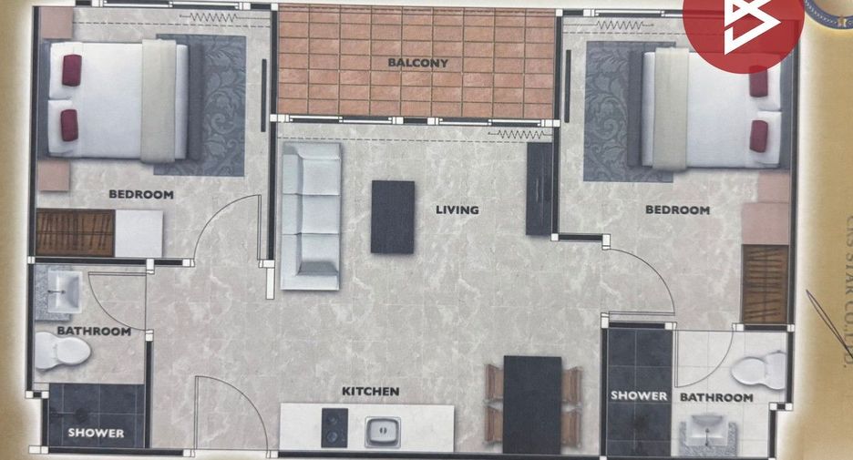 À vendre 2 chambres condo à Bang Lamung, Chonburi