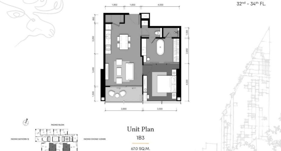 À vendre 1 chambre condo à Sathon, Bangkok