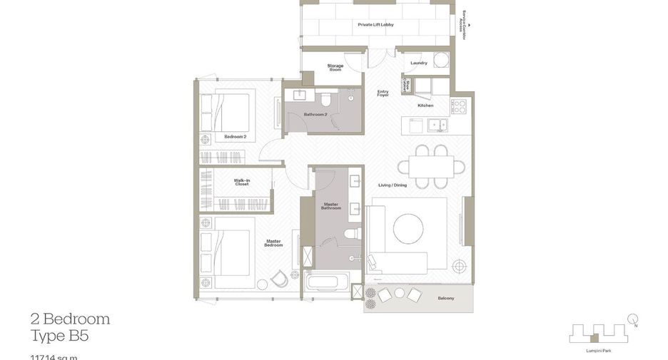 Wohnung zum Kauf mit 2 Zimmer in Bang Rak, Bangkok