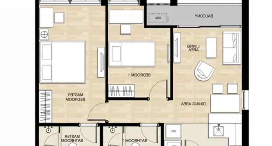 For rent 2 bedrooms condo in Watthana, Bangkok