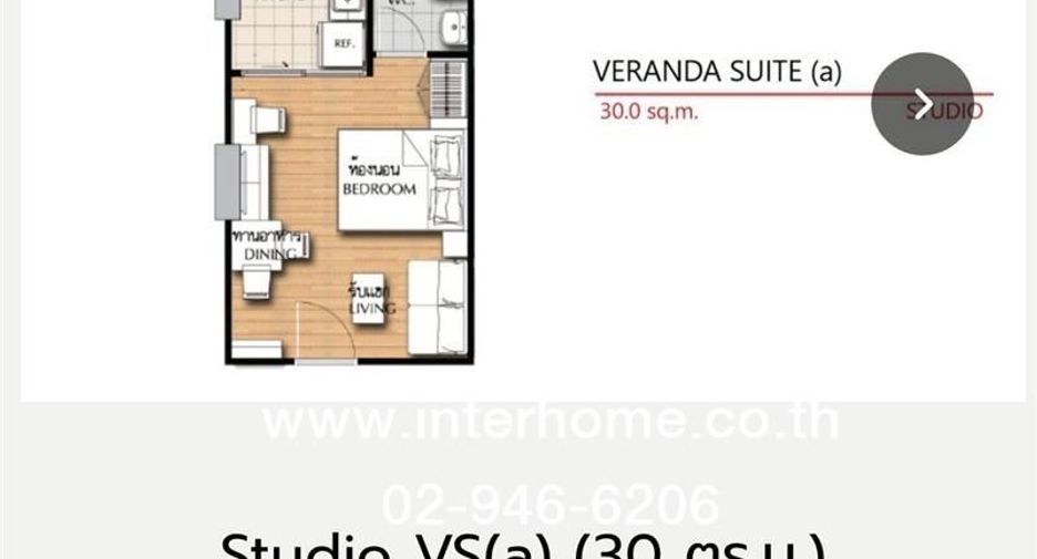 For sale 1 bed condo in Mueang Nonthaburi, Nonthaburi