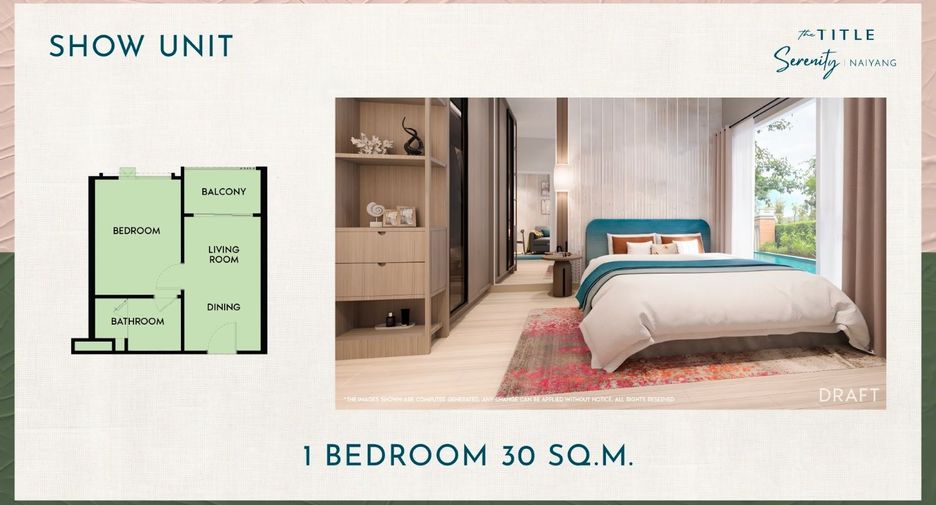 À vendre 1 chambre appartement à Thalang, Phuket