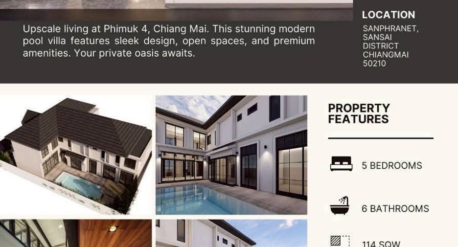 ขาย 5 ห้องนอน บ้านเดี่ยว ใน สันทราย, เชียงใหม่
