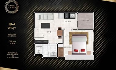 Wohnung zum Kauf mit 1 Zimmer in Bang Lamung, Chonburi