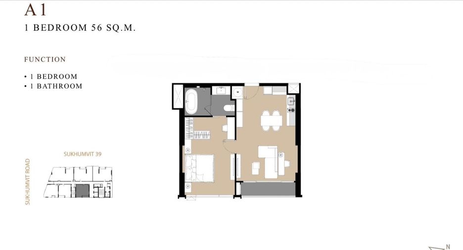 Condo en venta de 1 habitaciones en Khlong Toei, Bangkok