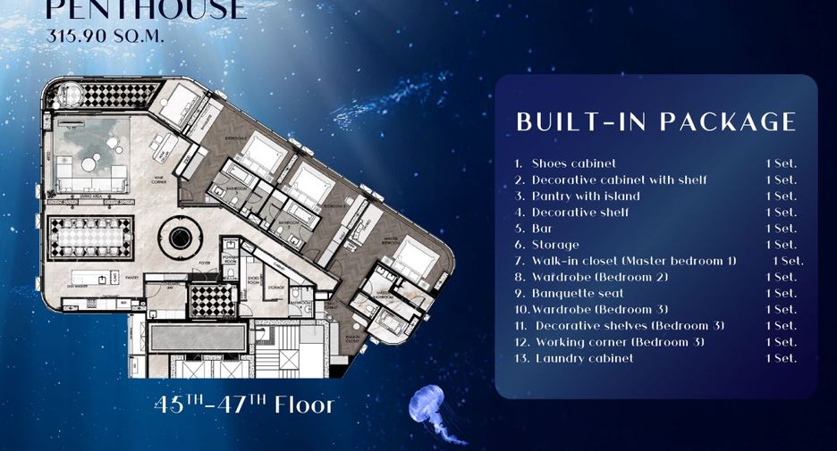 À vendre 3 chambres condo à Bang Lamung, Chonburi