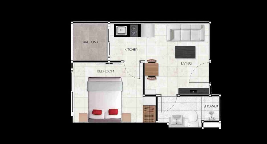 Wohnung zum Kauf mit 1 Zimmer in Bang Lamung, Chonburi