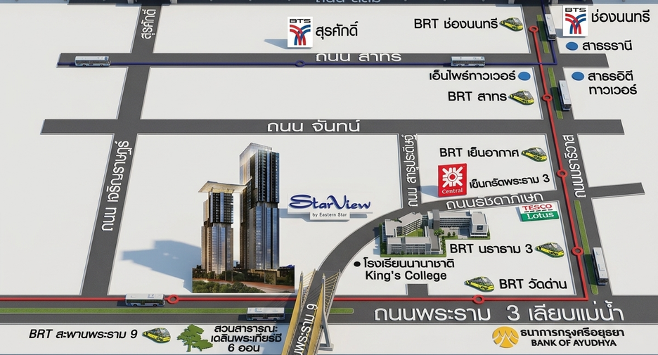 For sale 3 bedrooms condo in Yan Nawa, Bangkok