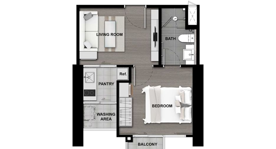 For sale 1 bed condo in Mueang Nonthaburi, Nonthaburi