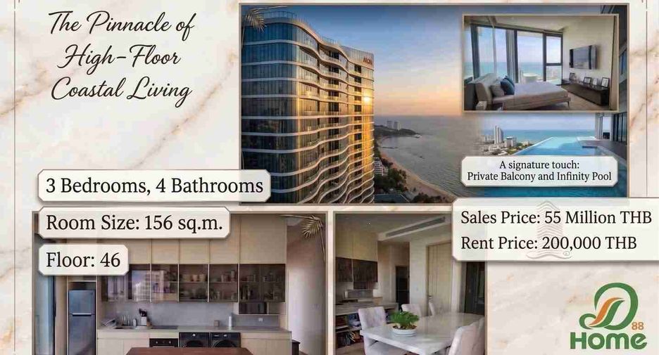 Condo en alquiler y en venta de 3 habitaciones en North Pattaya, Pattaya