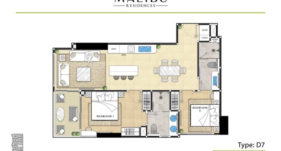 For sale 2 bedrooms condo in Pratumnak, Pattaya