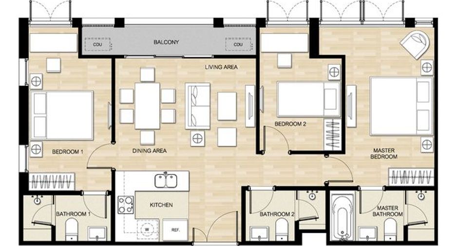 For rent 3 bedrooms condo in Watthana, Bangkok