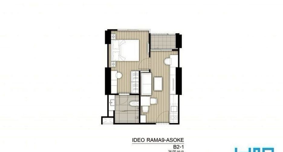 À vendre 1 chambre condo à Huai Khwang, Bangkok