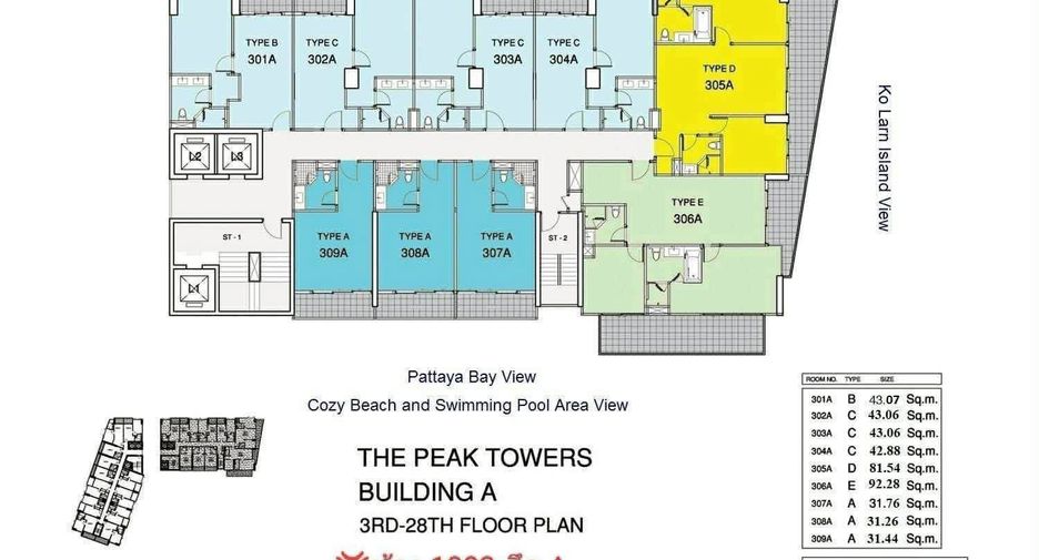 Condo en alquiler y en venta de 1 habitaciones en Pratumnak, Pattaya