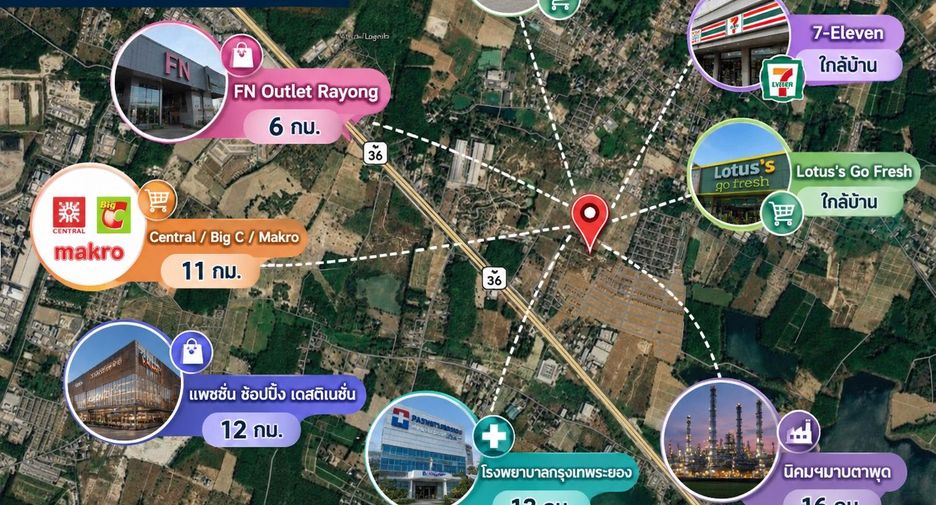 出售 3 卧室 独立屋 在 Nikhom Phatthana, Rayong