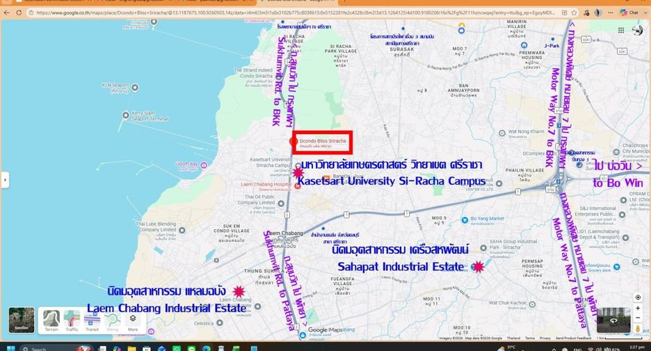 For sale 1 bed condo in Si Racha, Chonburi