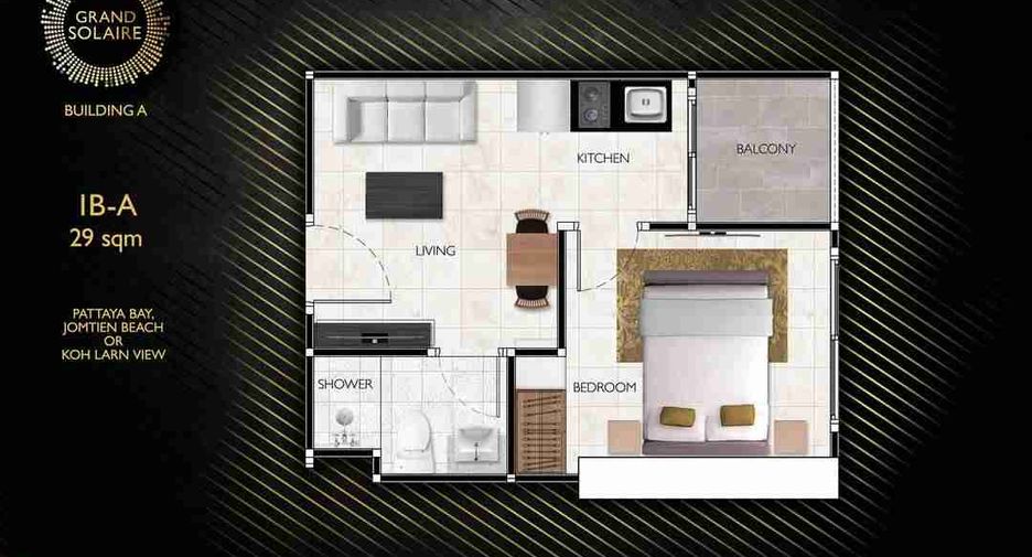 Wohnung zum Kauf mit 1 Zimmer in Bang Lamung, Chonburi