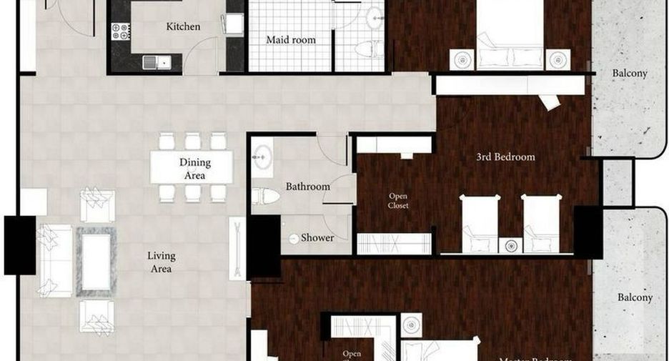 For rent 3 bedrooms condo in Watthana, Bangkok