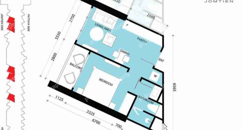 Condo en venta de 1 habitaciones en Jomtien, Pattaya