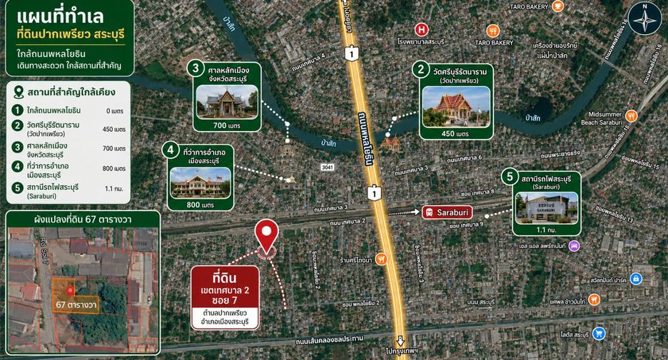 For sale land in Mueang Saraburi, Saraburi