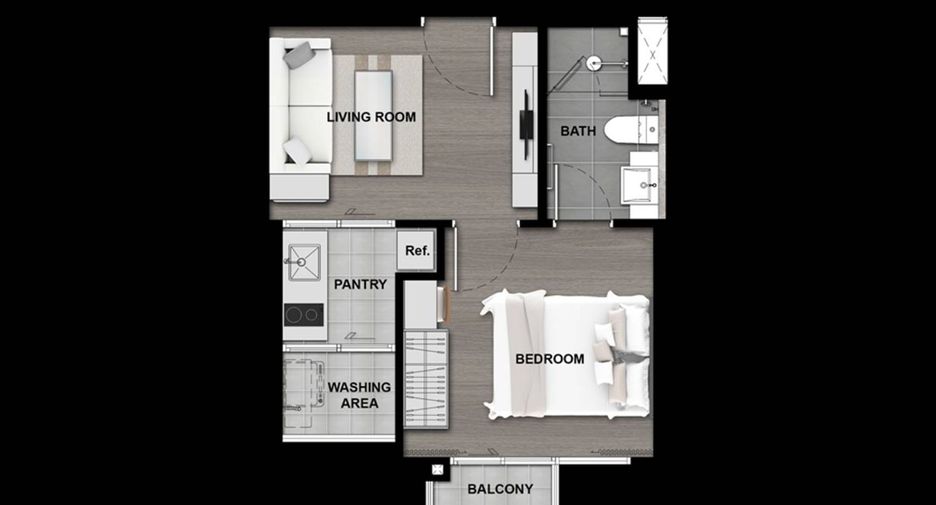 À vendre 1 chambre condo à Mueang Nonthaburi, Nonthaburi